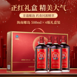 椰岛 鹿龟酒 33度 500ml*4瓶 养生酒