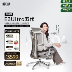 黑白调 E3Ultra五代 AI追腰人体工学椅 黑色
