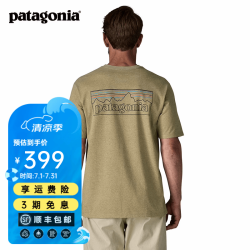 Patagonia 男款短袖经典混纺夏季男式T恤38504 海蓝色 L
