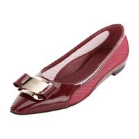 Salvatore Ferragamo ZEA MESH系列 经典牛皮饰扣平跟尖头女单鞋