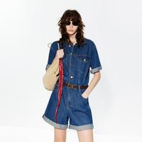 MO&Co. 牛仔连体裤桑蚕丝棉质附腰带女装