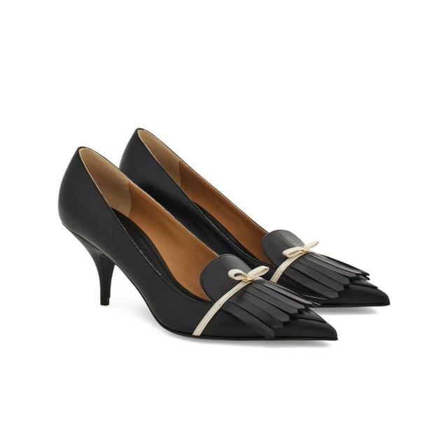 Salvatore Ferragamo 女式迷你蝴蝶都市时尚风格黑色高跟鞋