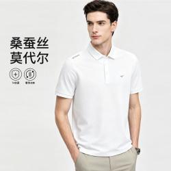 七匹狼 凉感桑蚕丝抗菌 男士POLO衫