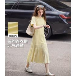 唐狮 2026夏季女士连衣裙拼接简约风通勤松弛女长裙夏女拼接连衣裙