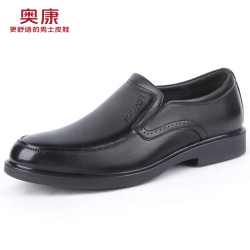 奥康 男鞋 皮鞋 真皮一脚蹬透气休闲