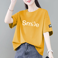 100%纯棉短袖t恤女2025夏季新款韩版宽松大码洋气减龄圆领上衣ins