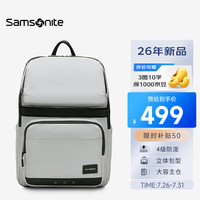 新秀丽 26.2L大容量商务通勤双肩电脑包 灰色 NS4*09101（赠收纳包）