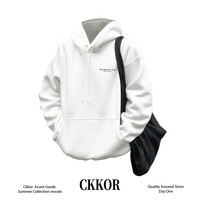 CKKOR美式高街休闲男款连帽卫衣春秋新款ins潮流印花宽松百搭上衣