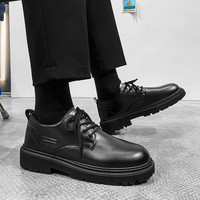 木村叔 dk日系大圆头皮鞋男士高中学生通勤软底制服鞋春季休闲皮鞋
