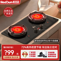 Redsun 红外线燃气灶家用智能定时猛火节能省气72%高热效双灶EX28B