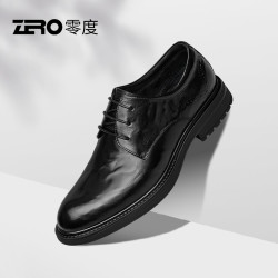 ZERO 「墨痕」ZRO零度男鞋经典商务休闲正装真皮鞋复古压花男士德比婚鞋