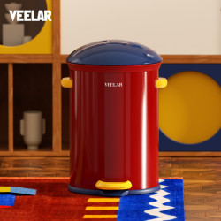 VEELAR 创意垃圾桶儿童房卧室客厅家用多巴胺风新款可爱带盖