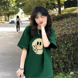 夏季半袖洋气显瘦薄款2026女款纯棉短袖T恤新款黑色宽松上衣百