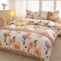 冬季新款印花加厚加绒双面绒牛奶绒床品套件326