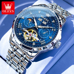 OLEVS 品牌正品欧利时防水男士机械表全自动星空气质防水夜光手表男6690