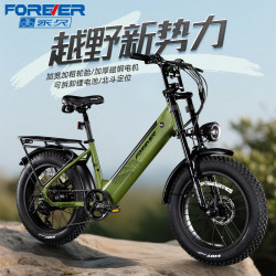 永久 F85雪地车锂电池电助力自行车宽胎越野变速山地车