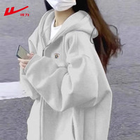 回力 潮牌连帽拉链开衫加绒加厚卫衣春秋冬男女装2026新款宽松外套