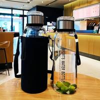 OMGD 大容量墩墩桶赠杯套玻璃杯茶水分离杯便携网红x