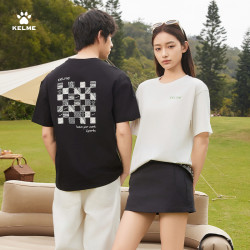 卡尔美 精选新款圆领T恤男女情侣款短袖运动舒适时尚百搭