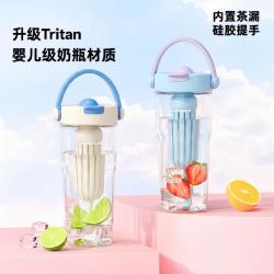 LOCK&LOCK 吸管杯孕妇女生水杯塑料Tritan便携杯子带吸管夏日