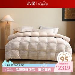 水星家纺 鹅绒被A类95%白鹅绒四季被芯锁温春秋羽绒被子 吉光飞羽抗菌白鹅绒四季被220×240cm