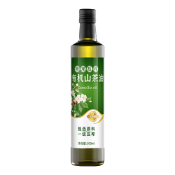 圣橄园 有机纯正山茶油500ml压榨一级食用油野山茶油月子油热炒凉拌口服 有机山茶油 500mL*1瓶