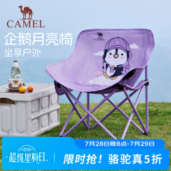 骆驼 户外露营折叠椅便携式靠背写生躺椅野营钓鱼凳美术生椅子克米特椅 天空蓝-钢管椅架-承重120KG