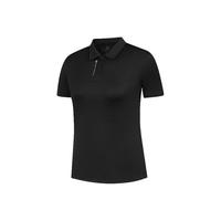 乔丹 女士短袖Polo衫 翻领透气 黑色 3XL 运动T恤
