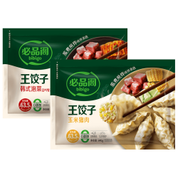 必品阁 王饺子组合 玉米猪肉+韩式泡菜 1680g 水饺