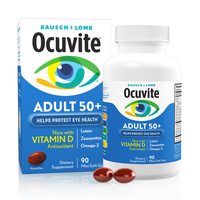 OCUVITE 眼部维生素和矿物质补充剂 含有锌、维生素 C、E、欧米伽 3、叶黄素和玉米黄质 90 粒软胶囊（包装可能有所不同）