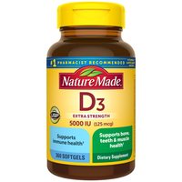 Nature Made 维生素D3软胶囊 5000IU 骨骼肌肉免疫健康 360粒