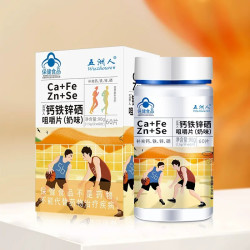 五洲人 钙铁锌硒片 1.5g/片*60片 奶味