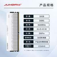 玖合 星域DDR5 6000/C38 5600 16Gx2 32G台式机电脑内存条马甲条