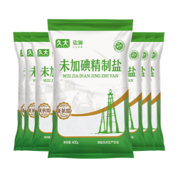 久大 自贡井盐未加碘精纯食用盐400g家用炒菜深井无碘盐 精纯食用盐400gX7袋