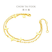 周大福 星芒双层黄金手链 15cm 4.75g EOF1169