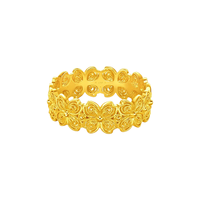 周大福 蝶蝶生花黄金戒指 EOF1414 足金 约6.00g 16号