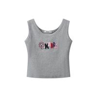 MARDI 刺绣无袖背心 珐琅灰 女士T恤