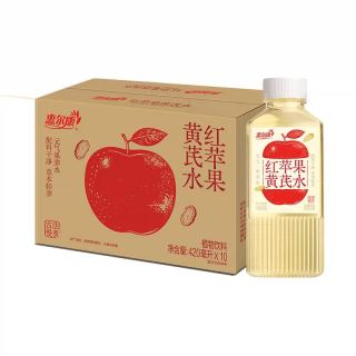 今日必买：惠尔康 果养水红苹果 黄芪水饮料 420ml*10瓶/箱