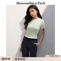 Abercrombie & Fitch 女装25夏经典小麋鹿美式复古欧若风圆领短袖T恤KI139-5272 绿色 XXS (160/80A)