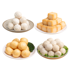 潮兴记 潮汕鱼丸四拼 1000g 火锅丸子