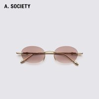 A.SOCIETY Silver&Gold系列 925银无框椭圆形复古风墨镜 DORIAN