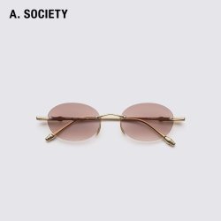 A.SOCIETY Silver&Gold系列 925银无框椭圆形复古风墨镜 DORIAN