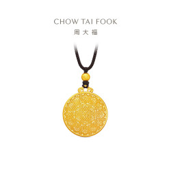 周大福 经典传承系列 EOF2203 顺意福莲足金黄金吊坠 约13.72g