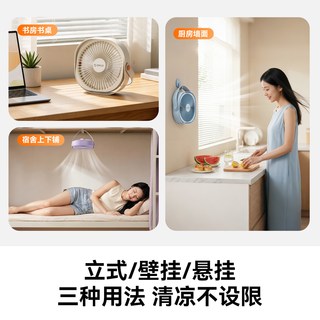 奥睿科 USB充电 轻音大风力 台式电风扇