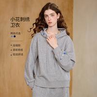 初语 小花刺绣卫衣｜2026秋季新款连帽减龄松弛感套头上衣