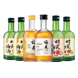 梅见 青梅酒时光梅6口味组合装微醺果酒330ml*6低度酒