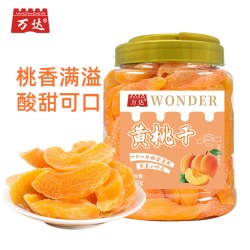 万达 黄桃干500g/罐 蜜饯果干果脯追剧休闲零食小吃干桃肉水果干