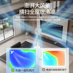 先锋 电风扇落地扇机械摇头大风力家用FS40-26A双风叶立式商超大风