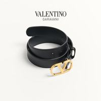 VALENTINO 女士 VLOGO SIGNATURE 亮面牛皮革腰带（黑白任选）