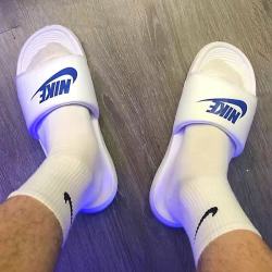 NIKE 拖鞋男鞋夏季VICTORI ONE SLIDE户外透气沙滩鞋一字拖凉鞋 CN9675-102白蓝